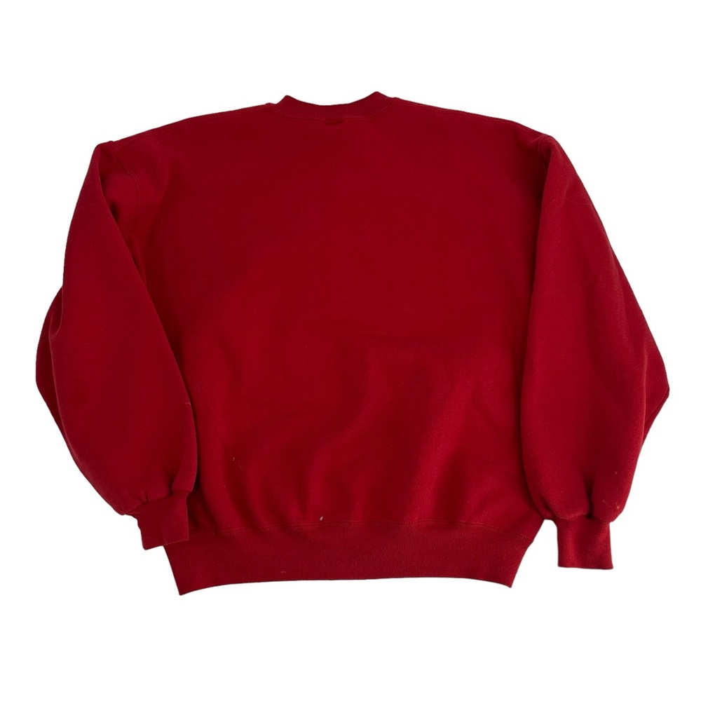 Vintage Russell Sweatshirt Men XL Red Crewneck 90s USA Kanye West Pullover Blank - Picture 11 of 11